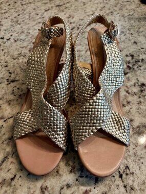 Diane von Furstenberg Villana Gold Braided Sandals 8.5